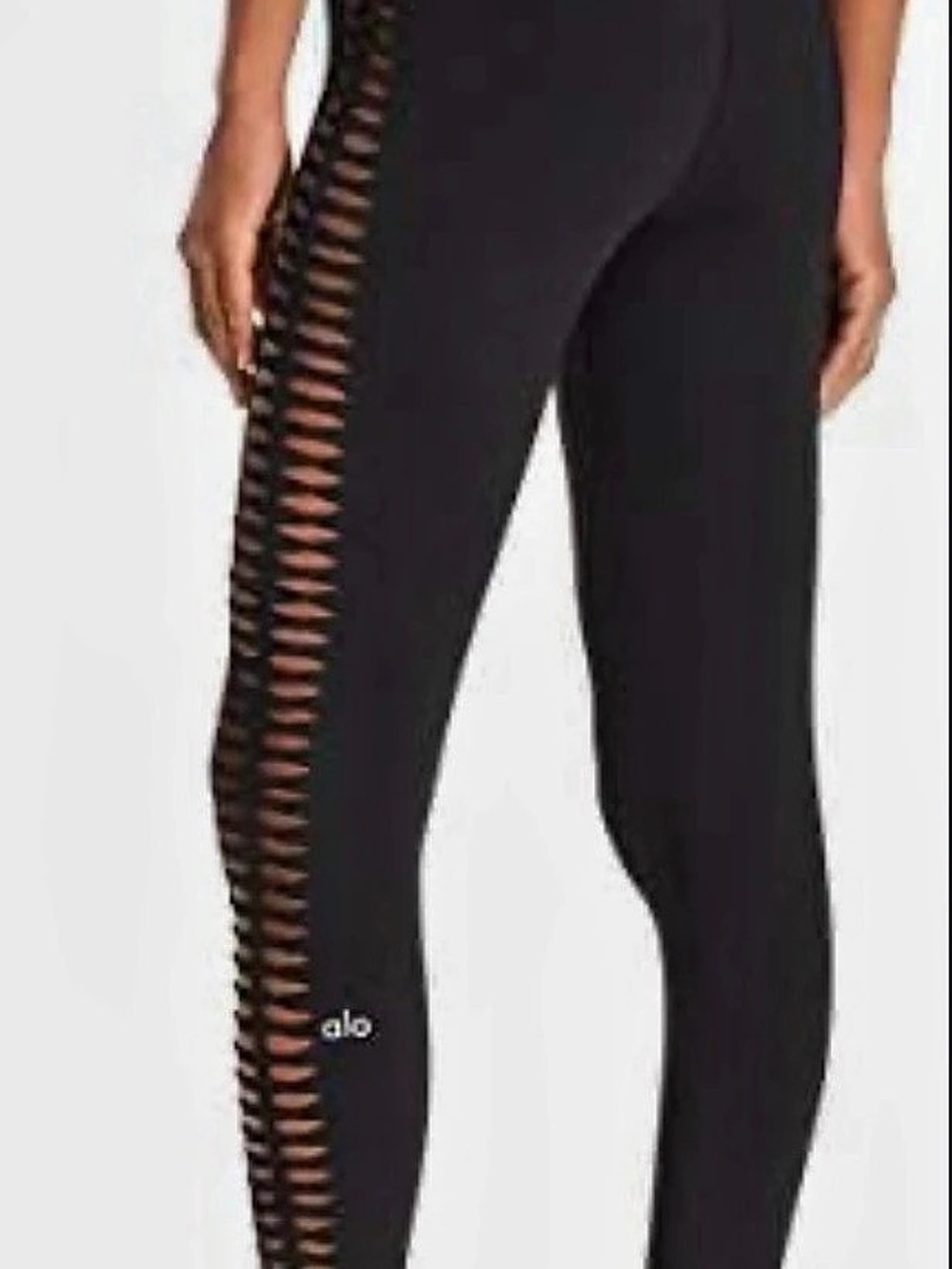 alo Airlift Take Charge Bootcut Legging Black Cutout Leggings